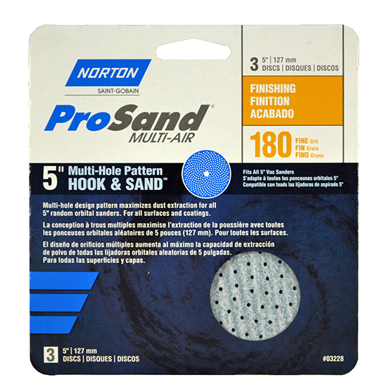 5" DISC NORTON HOOK SAND 3PK 180