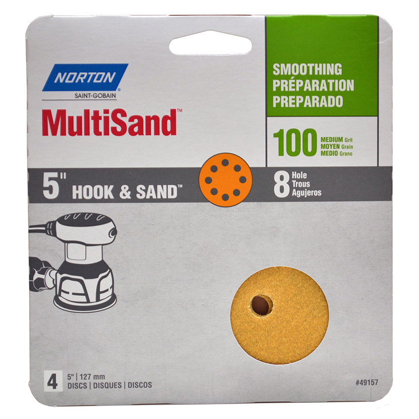 NORTON 5"X8H DISC 4PK P100