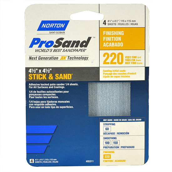 NORTON 4.5X4.5 STICK SAND 4PK220