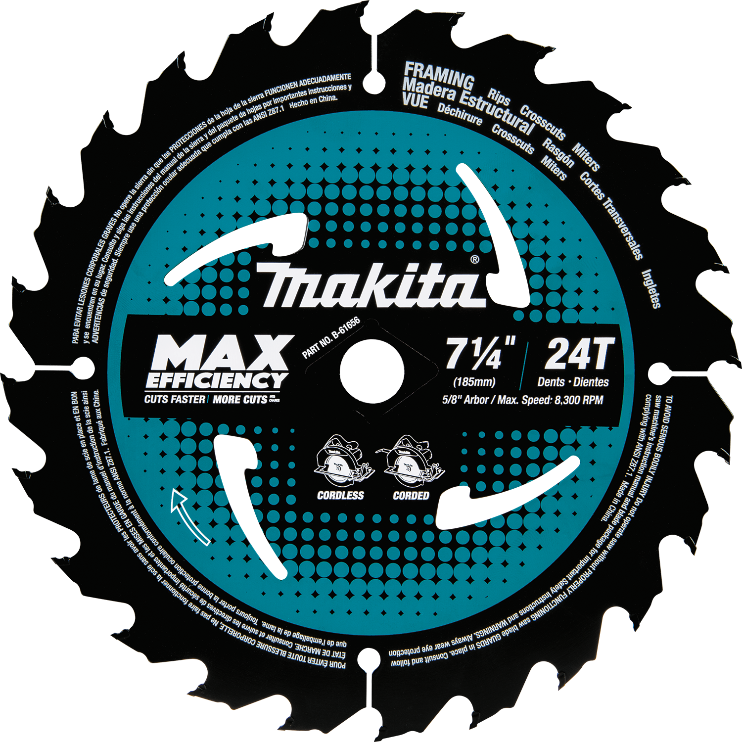 7-1/4 X 24T MAKITA MAX SAW BLADE