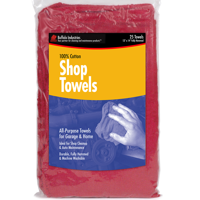 14X14 BUFFALO RED SHOP TOWEL